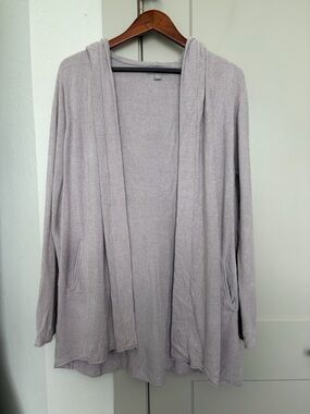 BAREFOOT DREAMS COZY CHIC LITE OPEN FRONT HOODED CARDIGAN PURPLE WOMEN’S XL